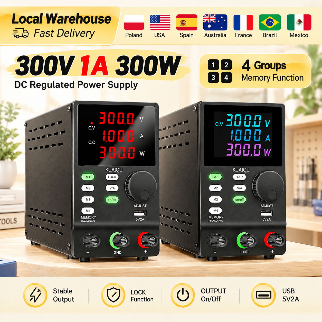 Switching Dc Power Supply 300V 1A - KUAIQU 300V 1A 300W DC-Netzteil, einstellbare